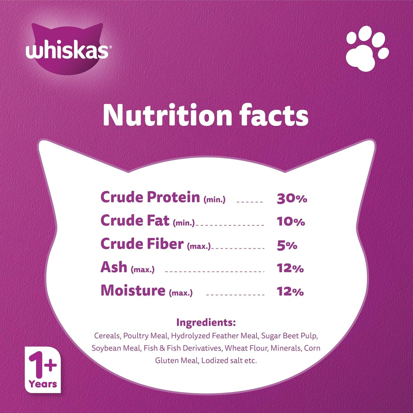 Whiskas Tuna Dry Cat Food, Bag of 1.2Kg, for Adult Cats 1+ Years, Complete Nutrition and Great Taste Cat Dry Food