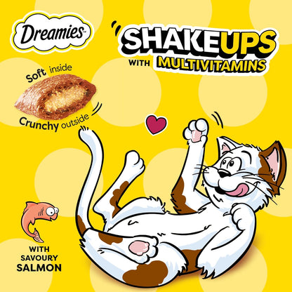 Dreamies Cat Treats with Savoury Salmon, 60g Cat Treats, Crunchy on the Outside, Soft on the Inside Salmon Cat Treat