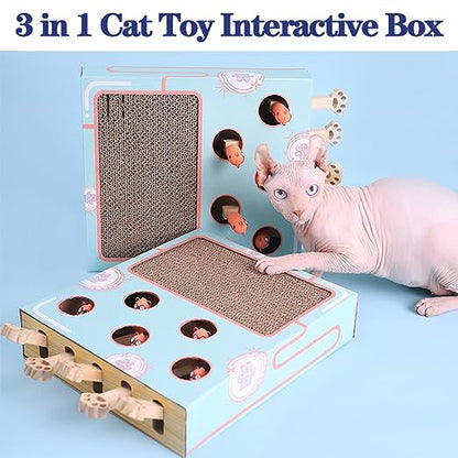 3 in 1 Interactive Cat Toy, Whack a Mole