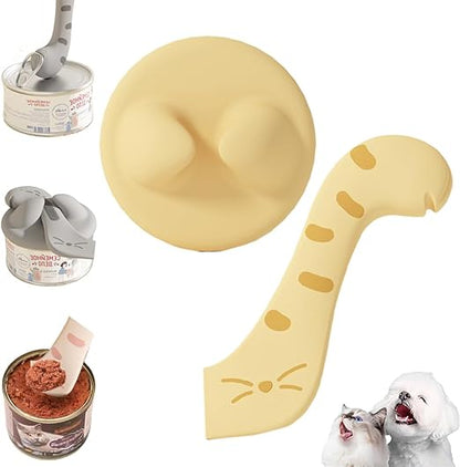 Pet Canning Spoon Silicone Can Opener Fresh-keeping Can Seal Lid Cover for Dog Cat Wet Cans Food Storage Lids for Pets Dogs Cats