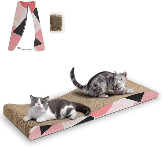 Cat Scratching Board, Indoor Cat Scratching Board with Catnip, Wear-resistant, Protect Furniture from Damage, Suitable for Cats(Foldable)