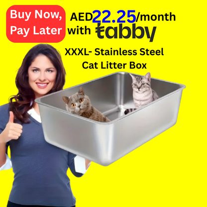 XXXL Cat Litter Box Stainless Steel 60X40X20cm