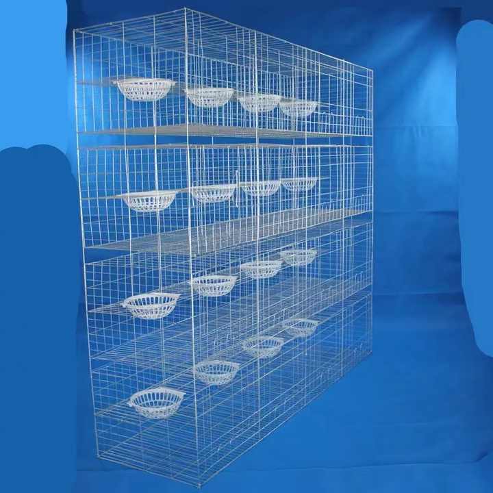 قفص تربية الحمام ذو 4 طبقات لـ 16 زوجًا