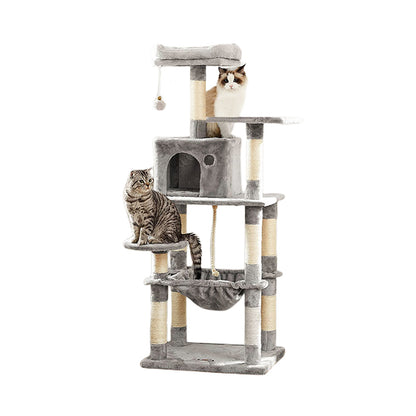 Cat Tree 4 Layers Gray 56L x 45W x 143H Centimeters