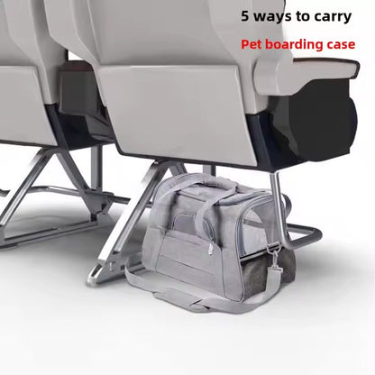 Airline Approved Soft Sided Pet Carrier with Fleece Pad for Cat and Small Dogs, Portable Cozy Travel Pet Bag, Car Seat Safe Carrier (43 * 25 * 28cm, Gray(with Fluff cushion))