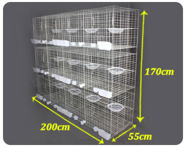 قفص تربية الحمام بثلاث طبقات لـ 12 زوجًا