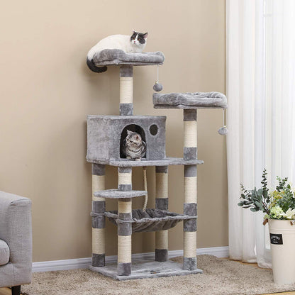 Cat Tree 4 Layers Gray 56L x 45W x 143H Centimeters