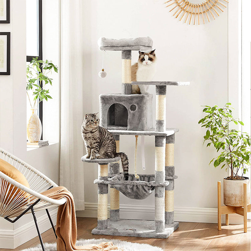 Cat Tree 4 Layers Gray 56L x 45W x 143H Centimeters