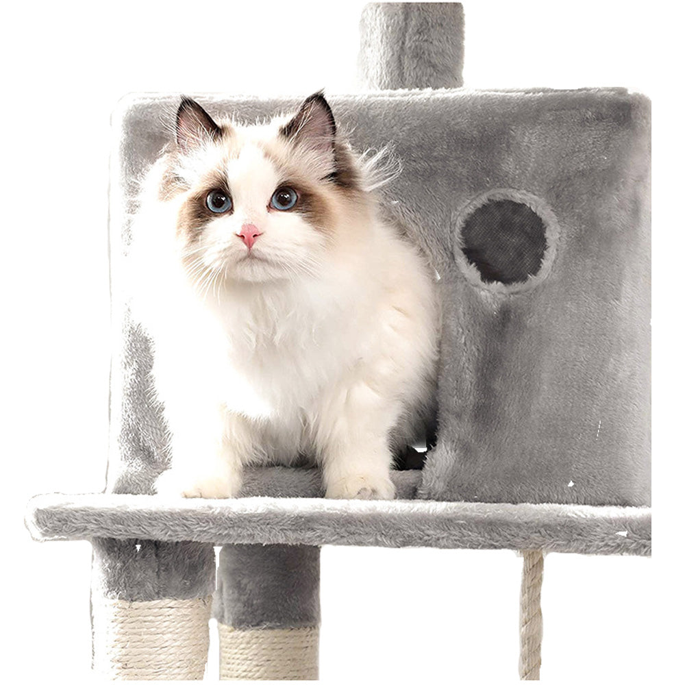 Cat Tree 4 Layers Gray 56L x 45W x 143H Centimeters