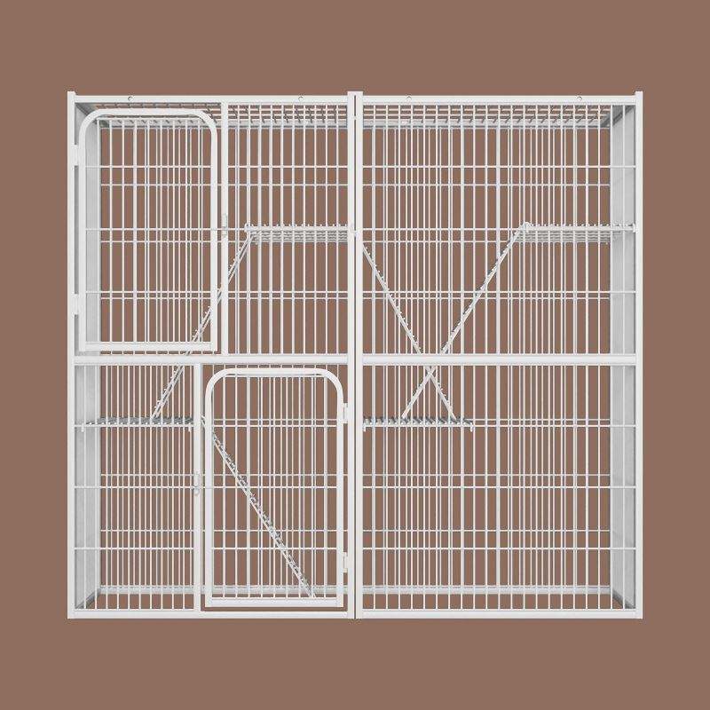 55inches Cat Cage, Bottomless Size 142x54x130cm, Three-Story Cage, Bottom Open Cat Pen