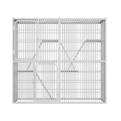 55inches Cat Cage, Bottomless Size 142x54x130cm, Three-Story Cage, Bottom Open Cat Pen