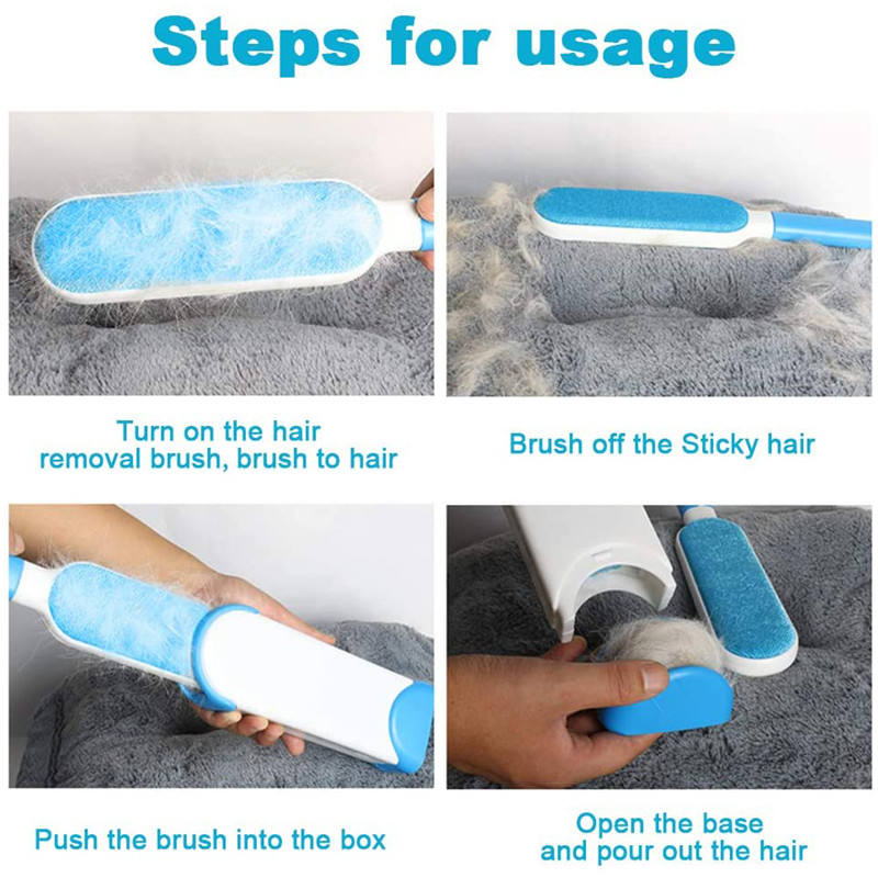 Pet Hair Remover, Double-Sided for Cats and Dogs- Blue