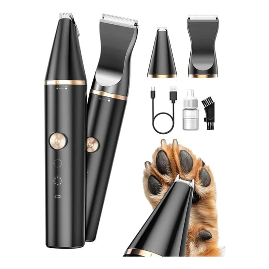 Cordless 2-Speed Pet Hair Trimmer for Cats & Dogs – Low-Noise Grooming Clippers for Paws, Face, Ears & Eyes – Stainless Steel Blade, USB Rechargeable (Black) Pets971.com