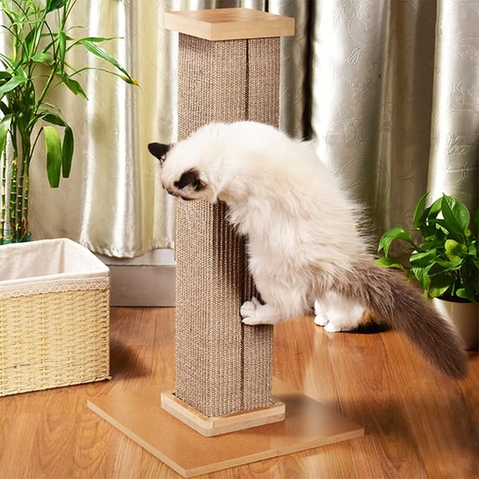 Ultimate Cat Scratching Post,80cm Tall Cat Scratchers for Indoor Cats,Cuboid Sisal cat scratch column(Brown)