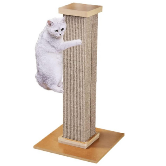 Ultimate Cat Scratching Post,80cm Tall Cat Scratchers for Indoor Cats,Cuboid Sisal cat scratch column(Brown)