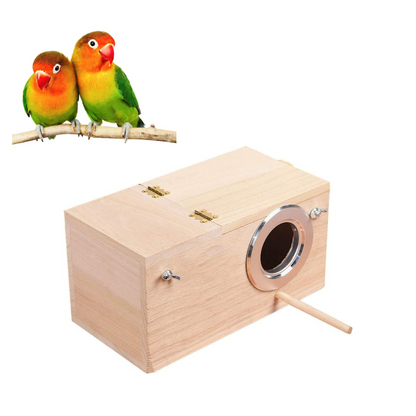 صندوق عش كبير للطيور المحبة وعصافير جافا 30x15x15 سم 