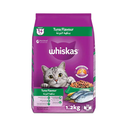 Whiskas Tuna Dry Cat Food, Bag of 1.2Kg, for Adult Cats 1+ Years, Complete Nutrition and Great Taste Cat Dry Food Pets971.com