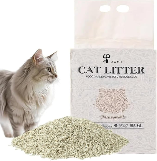 Flushable Cat Litter 2.5kg, Mixed Anti-Odor Clumping Cat Litter Pellets, Low Dust Super Absorbent Litter, Plant Degradable, Low Tracking (Mixed Cat Litter)