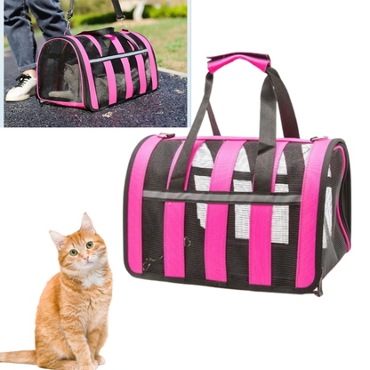 Cat Carrier Backpack 49cm Airline Approved Soft-Sided Pet Travel Bag with Mesh Ventilation | Portable Pet Carrier for Cats & Small Dogs (Up to 8kg)
