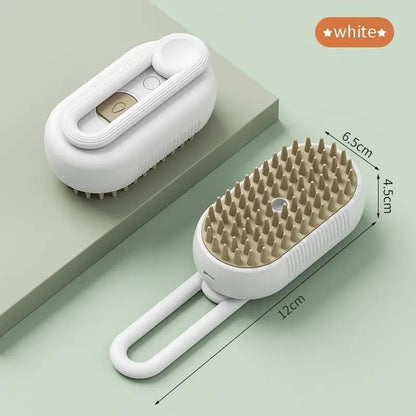 3 in 1 Pet Steam Brush, One Button Spray Pet Hair Removal Tool, 360 ° Rotary Handle, Multi-function Dog Hair Brush, to Remove Tangles and Eliminate Flying Hairs (white) Pets971.com