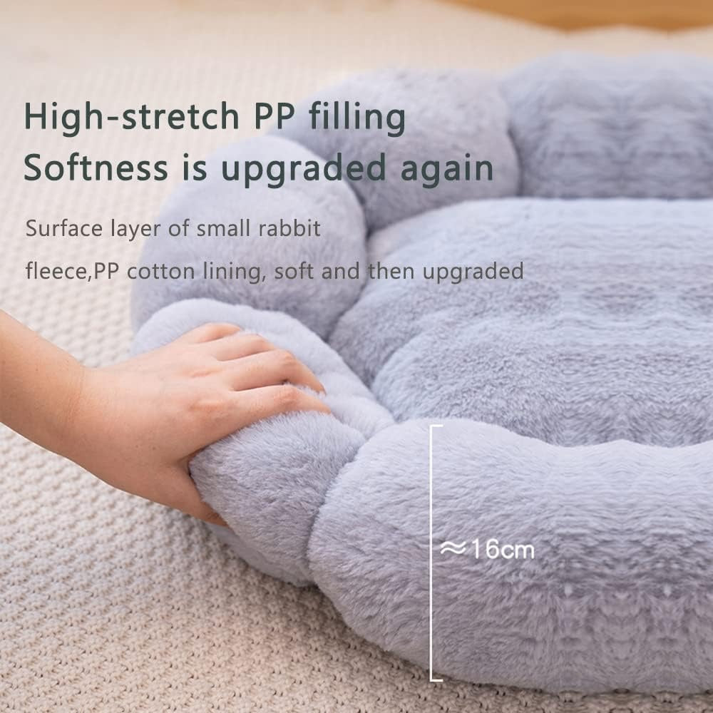 Green Plush Pet Bed Medium 53.79cm – Ultra Soft Synthetic Fur Dog & Cat Bed with PP Cotton Filling | Comfortable Breathable Pet Cushion UAE