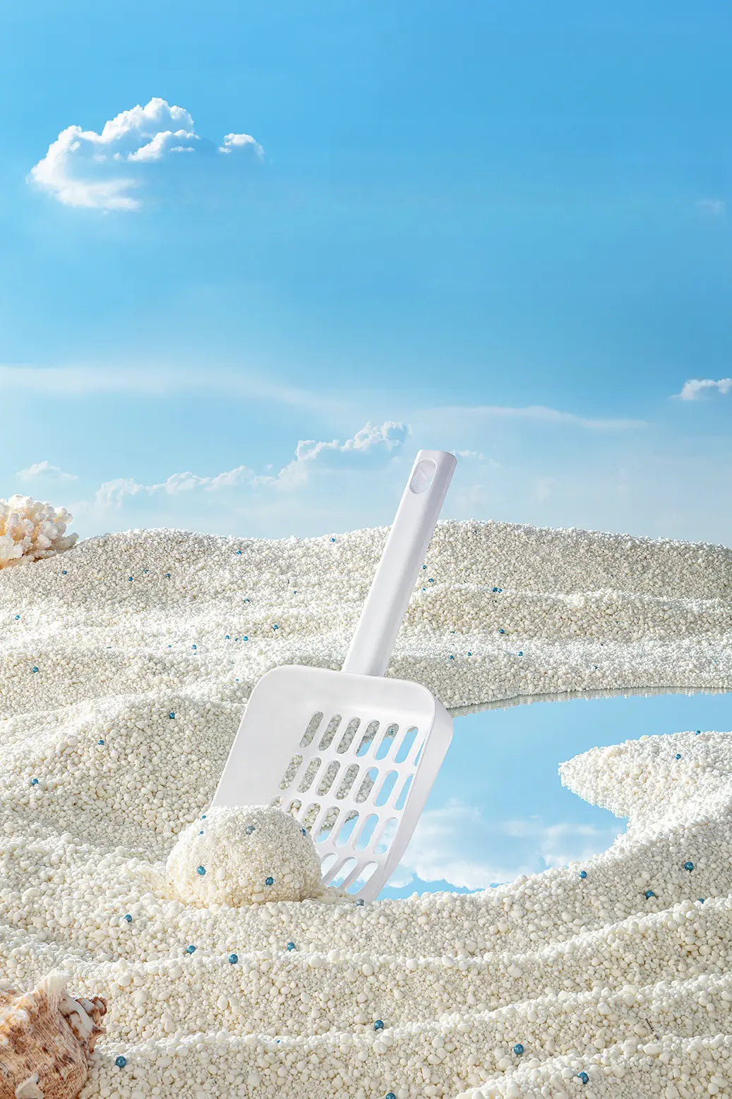 Durable Plastic Cat Litter Scoop – Dual-Hole Design for Easy Waste Removal | Grey Cat Litter Cleaner (11 × 25 cm) Pets971.com