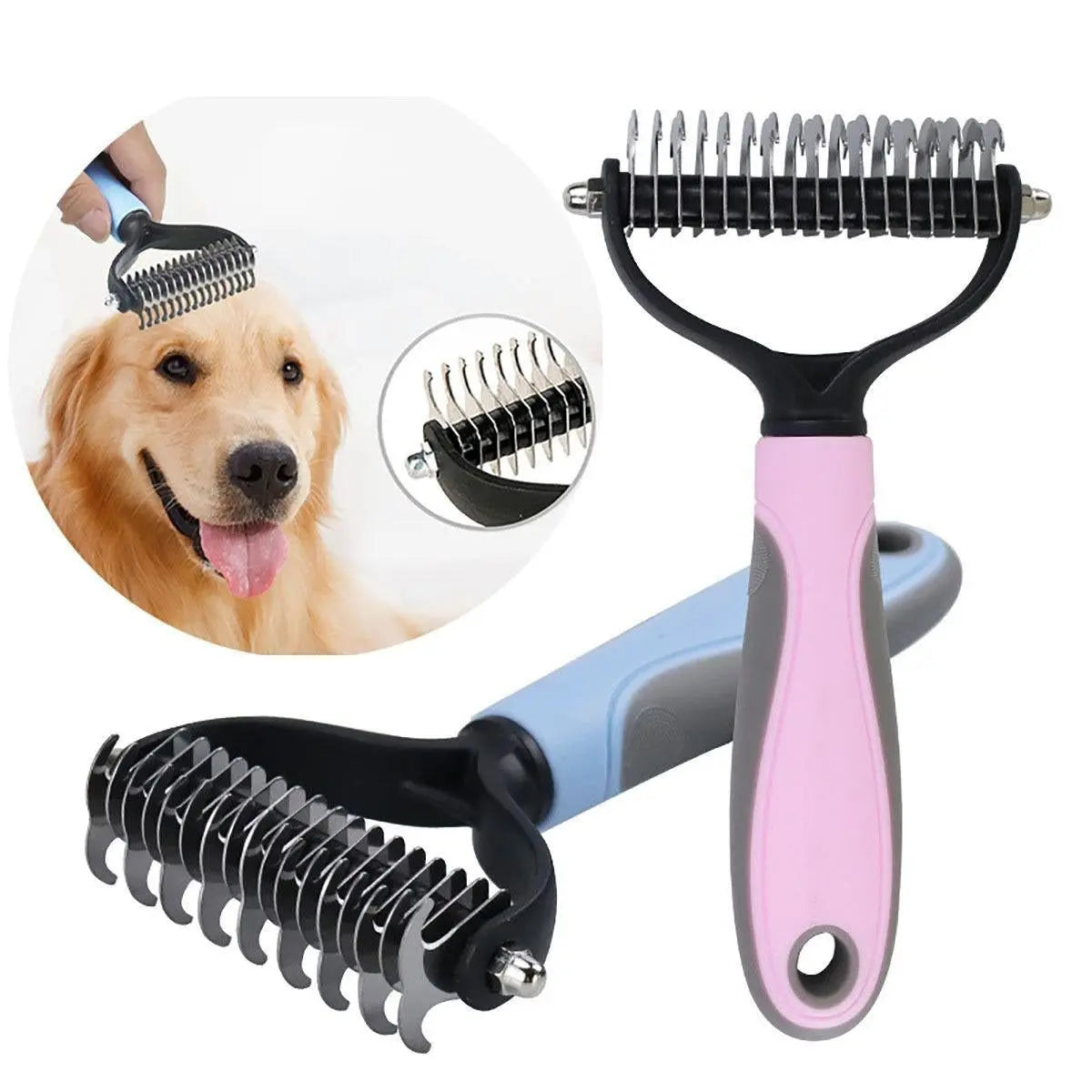 Premium Pet Hair Shedding Tool for Cats & Dogs – Gentle Deshedding Brush (Includes SEO for Pet Nail Clipper for Cats and Dogs) Pets971.com
