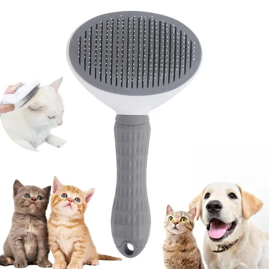 Self-Cleaning Pet Grooming Brush for Cats & Dogs – One-Click Hair Removal, ABS Body, TPR Steel Needles, Ergonomic Grip Pets971.com