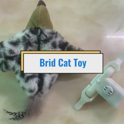 Cat Toy, Interactive Wing Flapping Bird Cat Toy, Rechargeable Bird Flapping Toys，Kittens Teasing String and Simulated Sound for Indoor Cats Fun Exercise (Sparrow)